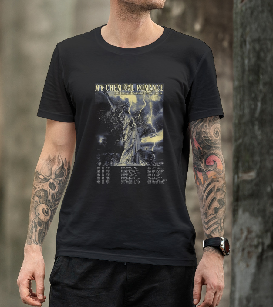 My Chemical Romance The Black Parade 2026 Tour Statue Of Liberty Concert Dates T-Shirt
