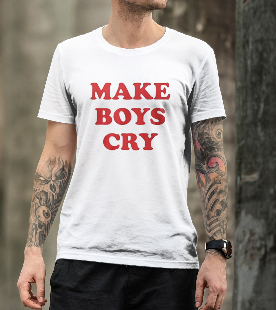 Make Boys Cry Aesthetic Y2K Trendy Red T-Shirt