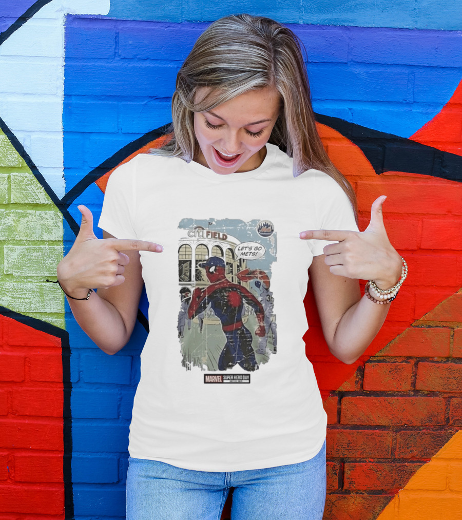 Citi Field Marvel Super Hero Day Spiderman Let's Go Mets 2026 T-Shirt
