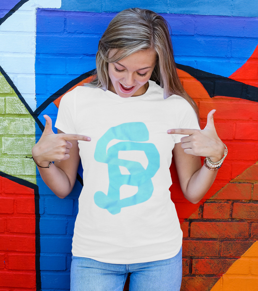 Wolee Store Classic Saintp Light Blue Monogram S P T-Shirt