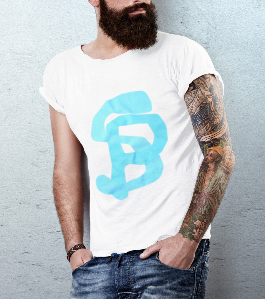 Wolee Store Classic Saintp Light Blue Monogram S P T-Shirt