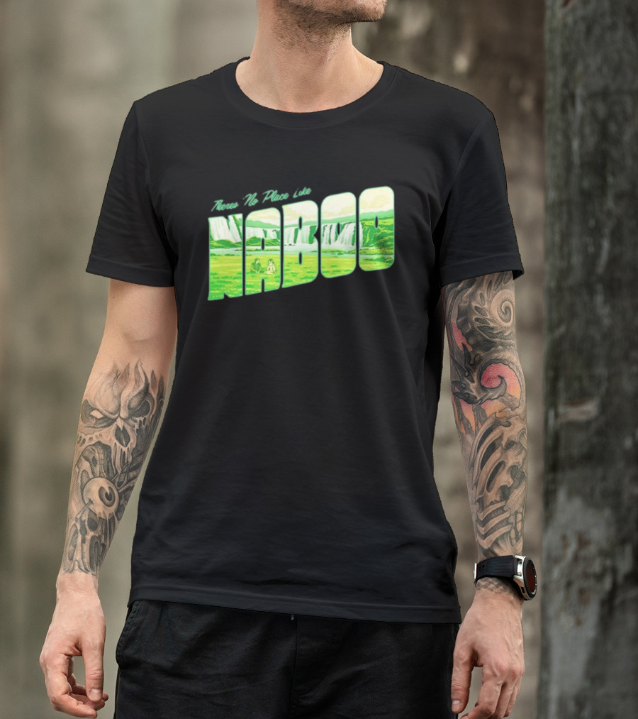 Anakin Skywalker Padme Amidala Star Wars There Is No Place Like Naboo Scenic Waterfalls T-Shirt