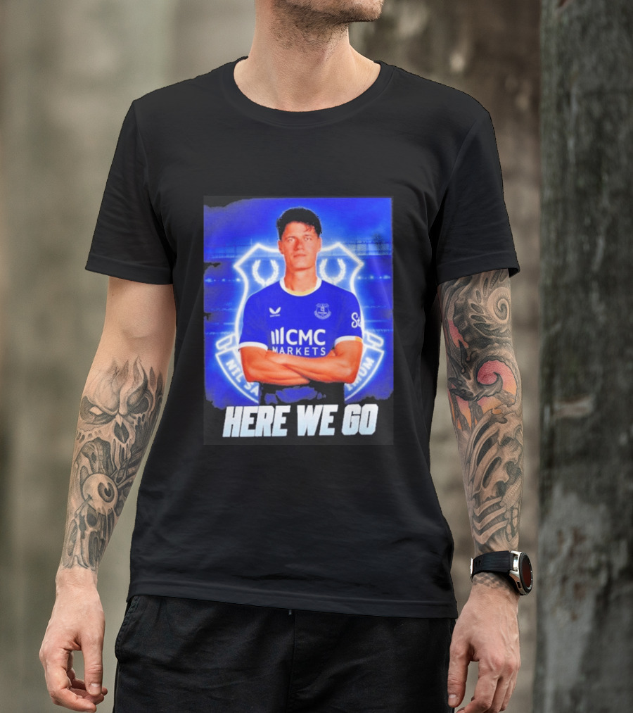 Christian Norgaard Everton Transfer Announcement Here We Go T-Shirt
