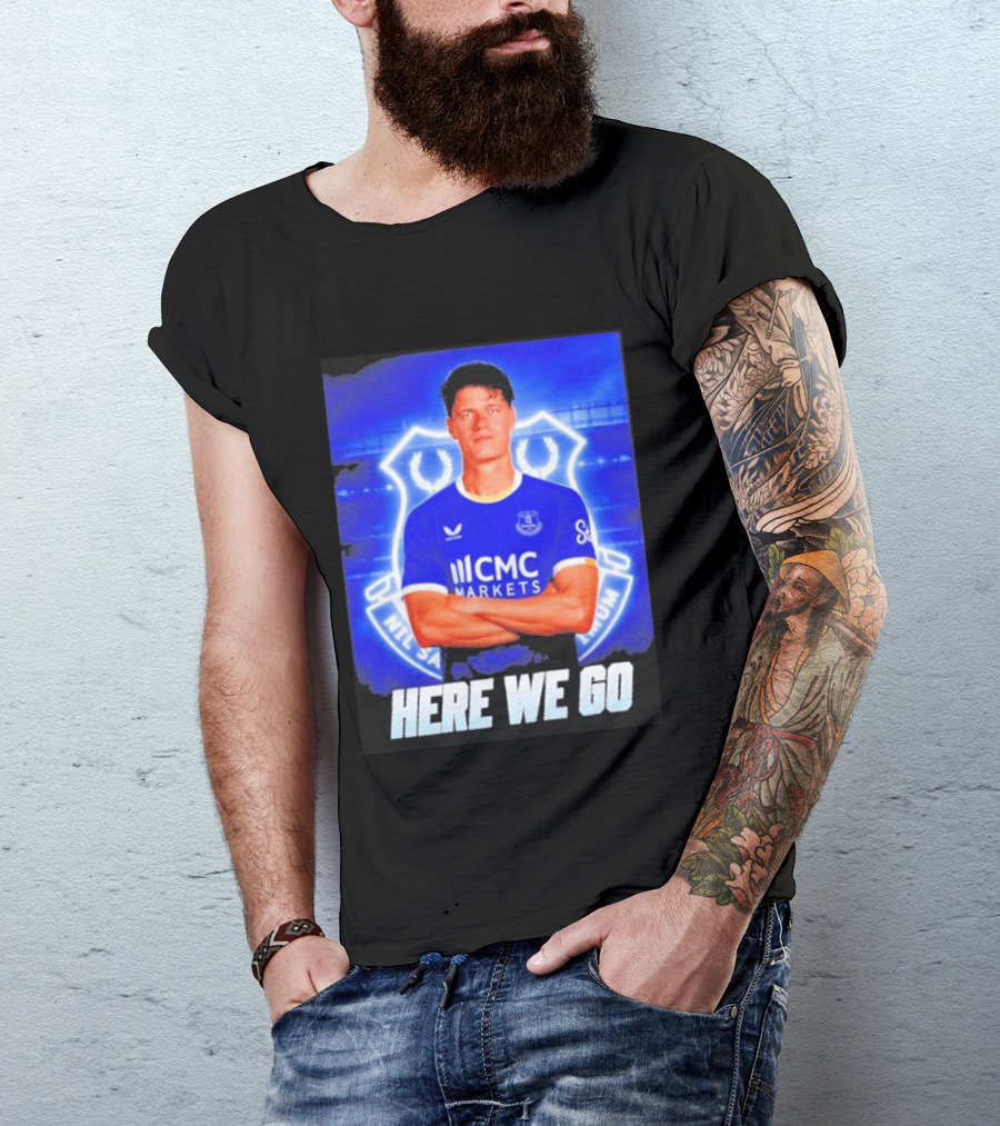 Christian Norgaard Everton Transfer Announcement Here We Go T-Shirt