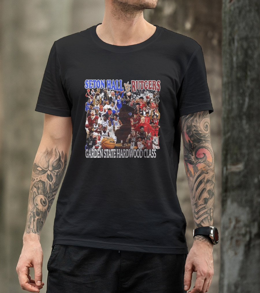 Seton Hall Vs Rutgers Garden State Hardwood Classic Basketball Showdown T-Shirt