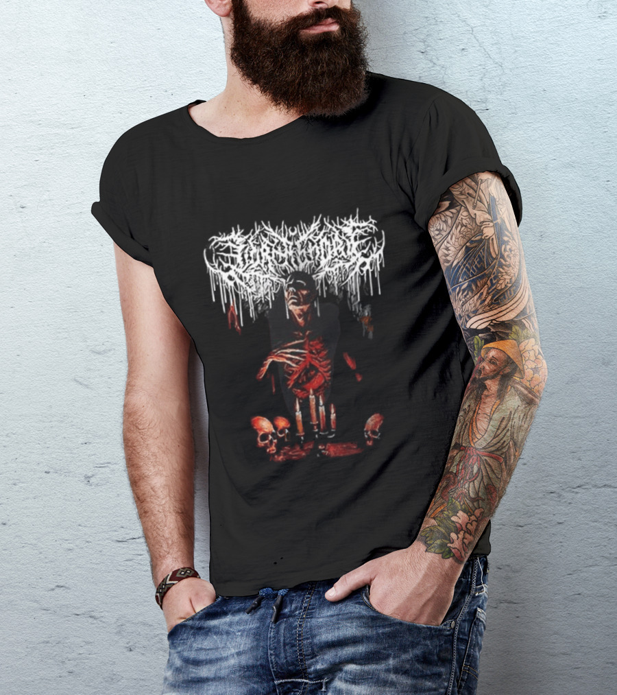 The Sweat & Blood Tour Everblack Festering Within Me Skeleton T-Shirt