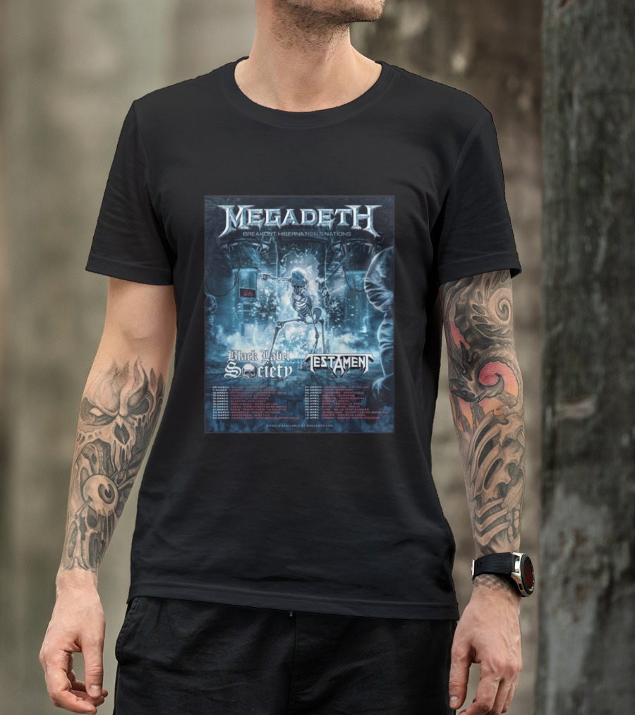 Megadeth Breakout Hibernation Nations Tour Black Label Society Testament T-Shirt
