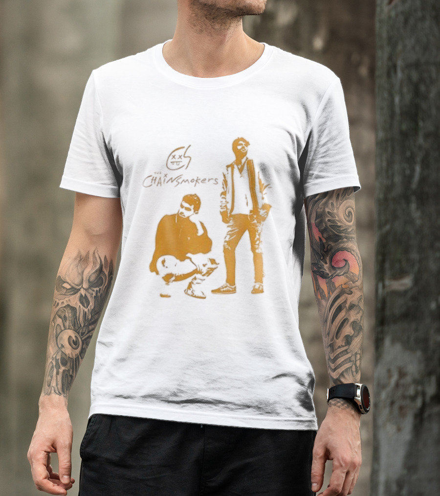 The Chainsmokers Tour Silhouette Band Icon Sketch T-Shirt