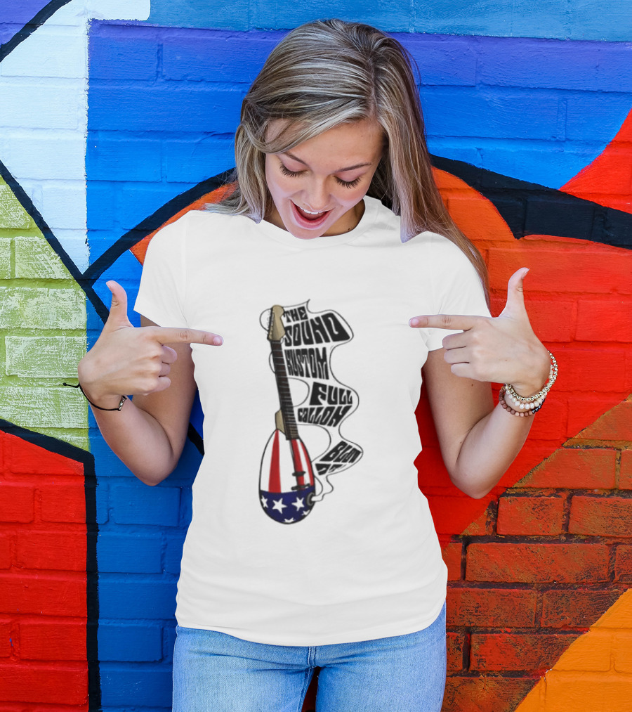 The Sound Kustom Full Gallon Blow Up Patriotic Guitar Americana T-Shirt