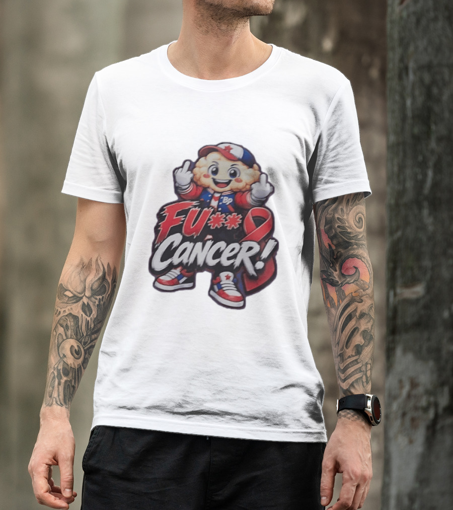 Fu Cancer BP Kid With Awareness Ribbon Support T-Shirt