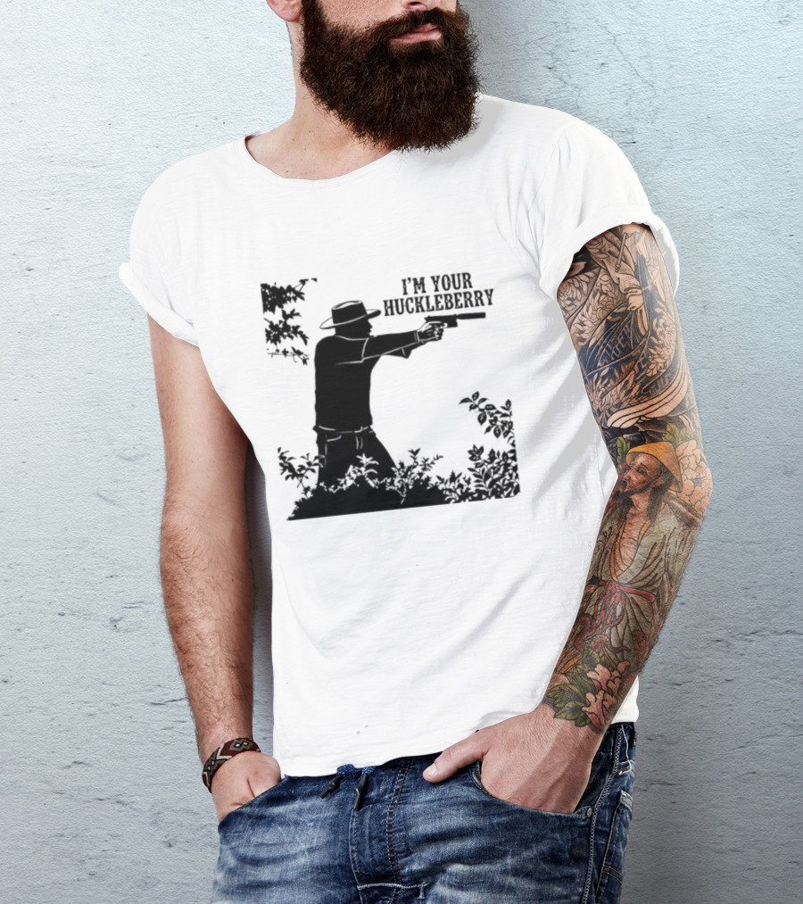 I'm Your Huckleberry Western Silhouette With Gun T-Shirt