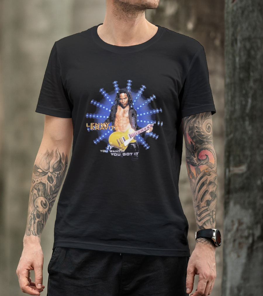 Lenny Kravitz 1993 If You Want It You Got It Yellow Guitar T-Shirt
