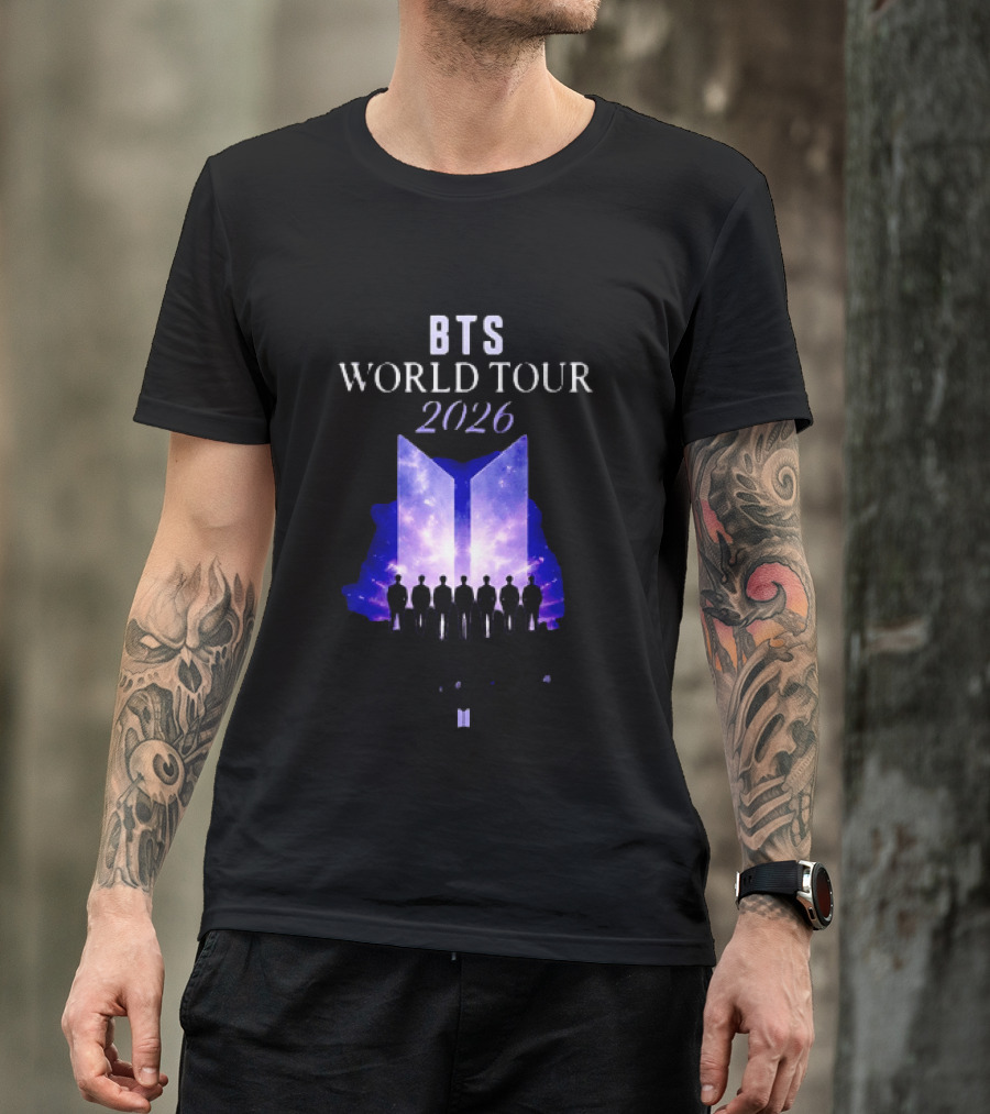 BTS World Tour 2026 Forever We Are Young Concert Silhouettes Galaxy T-Shirt