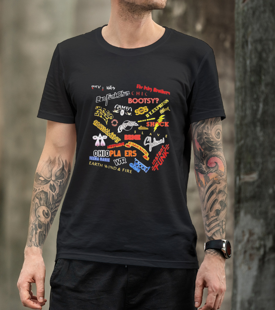 Funk Soul Music Legends R And B Bands Parliament Earth Wind Fire Bootsy Collins Isley Brothers T-Shirt