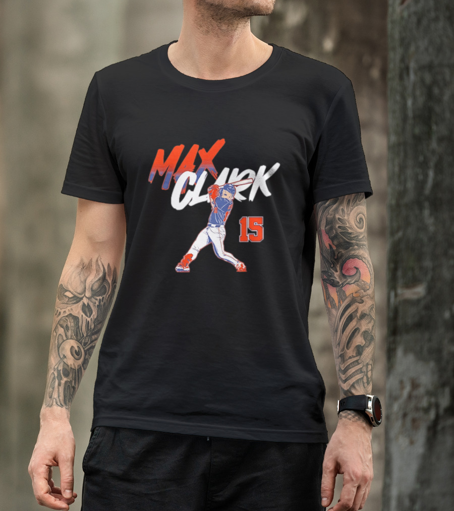 Max Clark Detroit Tigers 15 Baseball Player Hitting Action T-Shirt