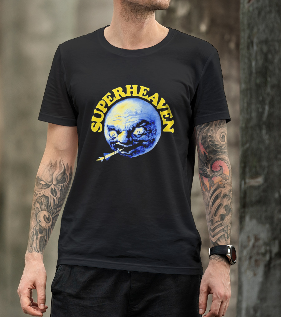 Superheaven Moon Rocket Alternative Rock Moon Face T-Shirt