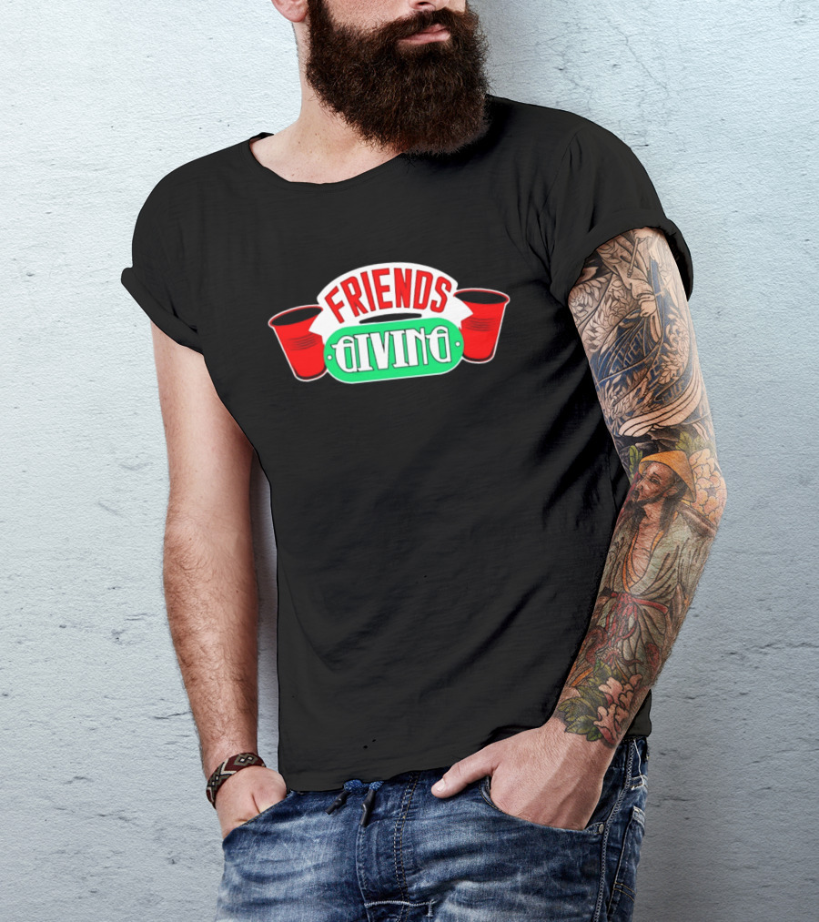 Friends Giving Red Solo Cup Party Thanksgiving Celebration T-Shirt