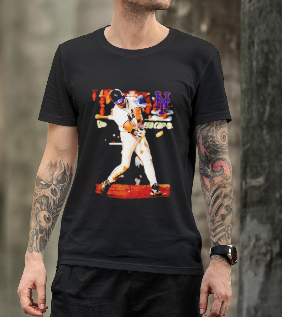 Mike Piazza New York Mets Batting Action MLB Player Swing T-Shirt