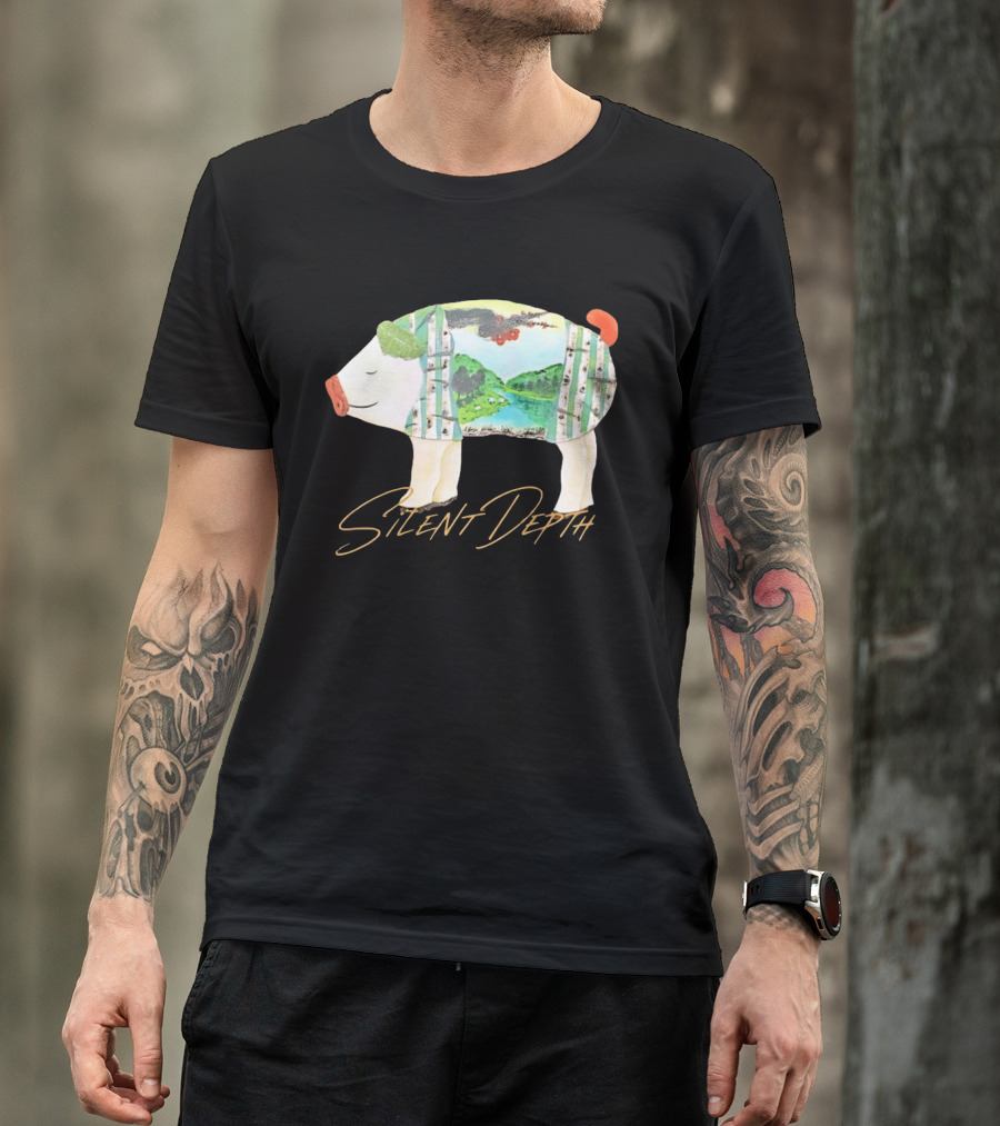 Silent Depth Pig Landscape Nature T-Shirt