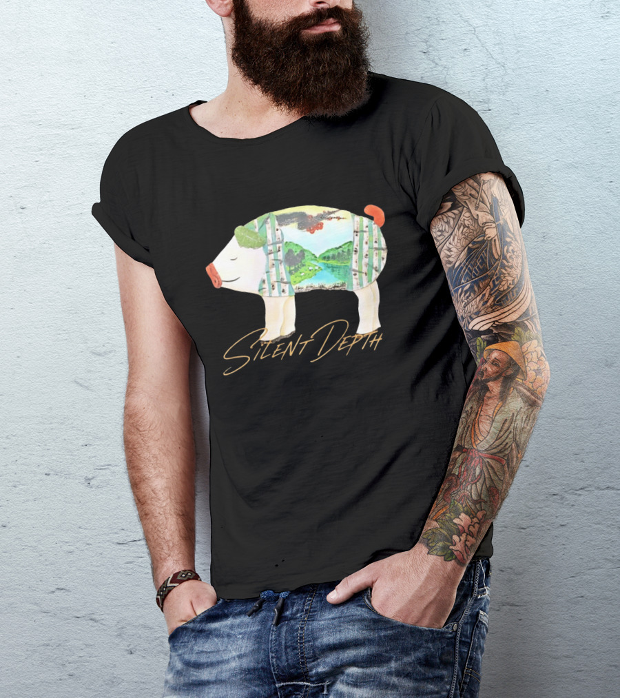Silent Depth Pig Landscape Nature T-Shirt