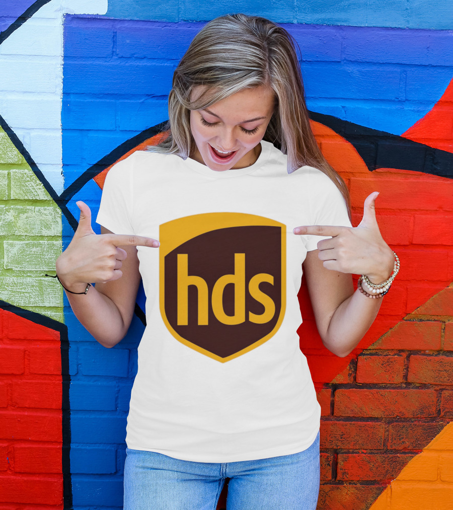 HDS Shield Emblem Brown And Yellow Branding T-Shirt
