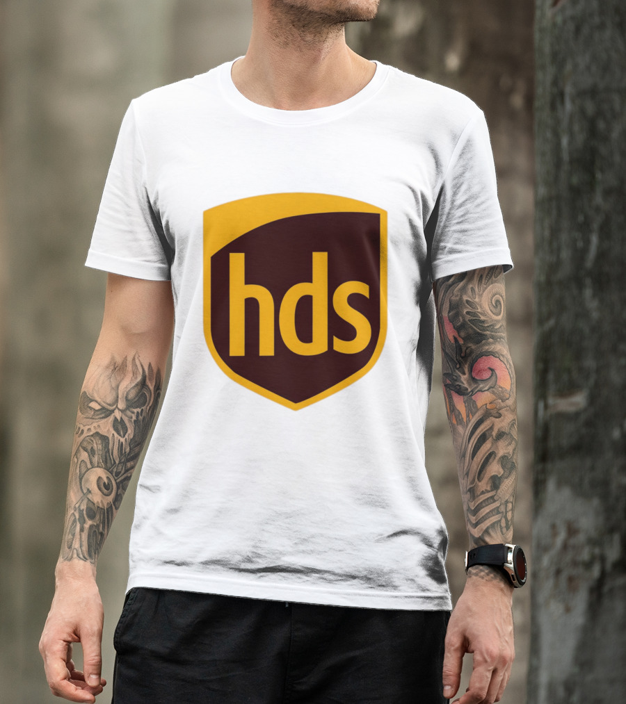 HDS Shield Emblem Brown And Yellow Branding T-Shirt
