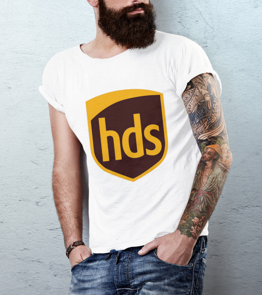 HDS Shield Emblem Brown And Yellow Branding T-Shirt