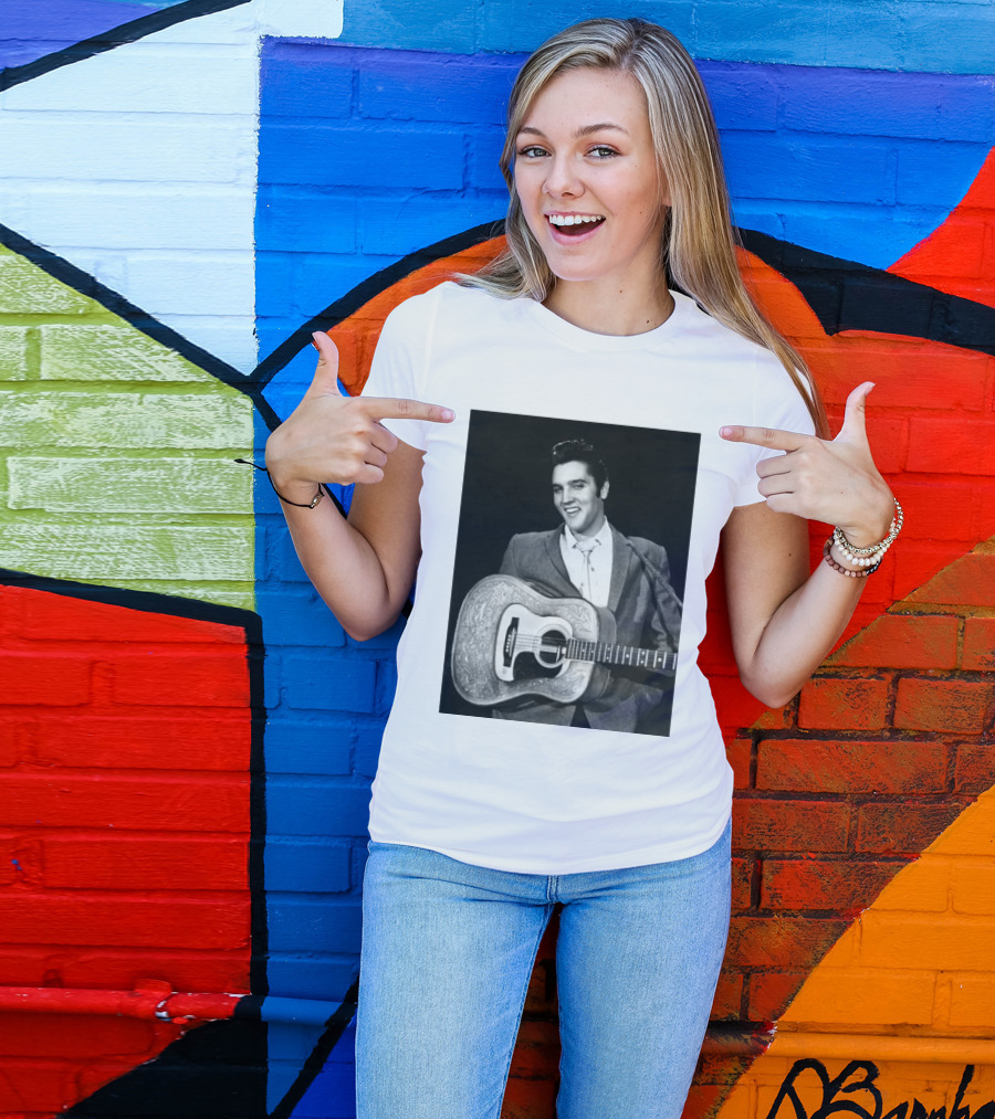 Elvis Presley Rock And Roll Iconic 1956 Style With Guitar T-Shirt