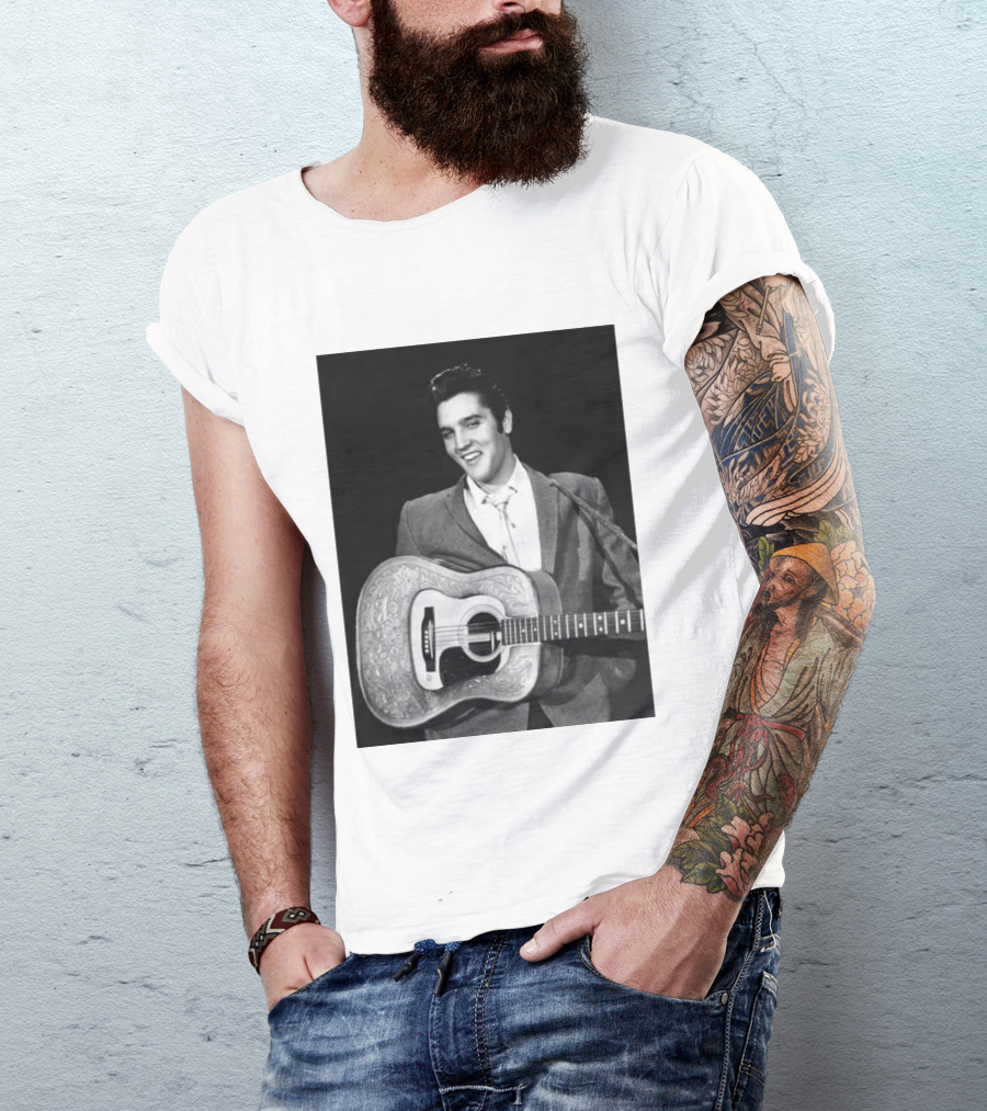 Elvis Presley Rock And Roll Iconic 1956 Style With Guitar T-Shirt