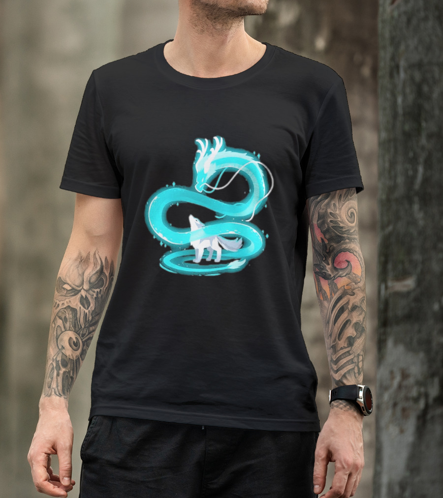 Esprit De La Lune Dragon And Wolf T-Shirt