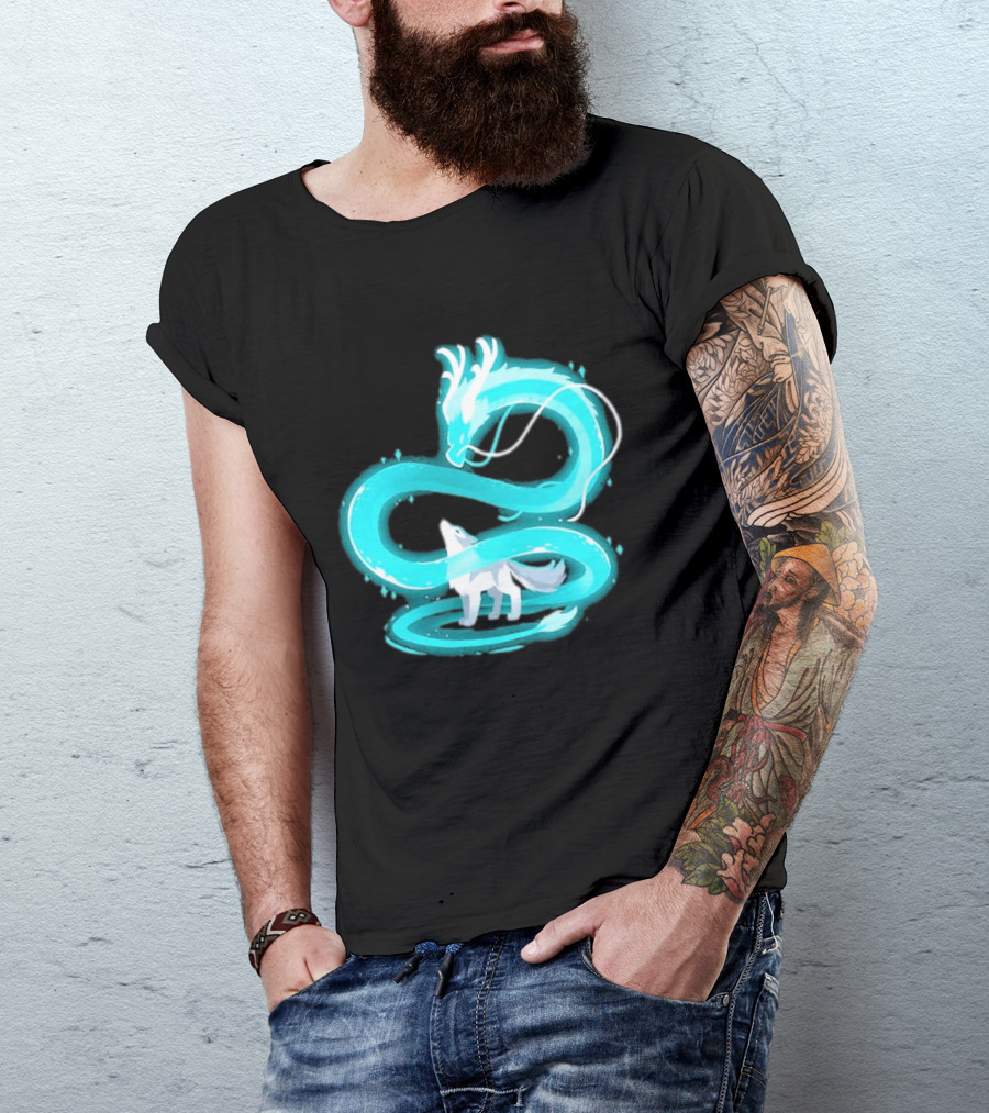 Esprit De La Lune Dragon And Wolf T-Shirt