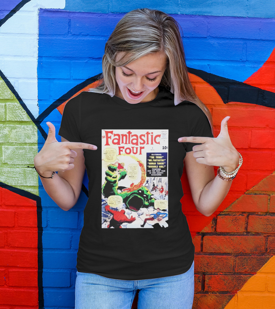 Fantastic Four #1 Nov 1961 Marvel Comics The Thing Mr. Fantastic Human Torch Invisible Girl Classic Cover T-Shirt
