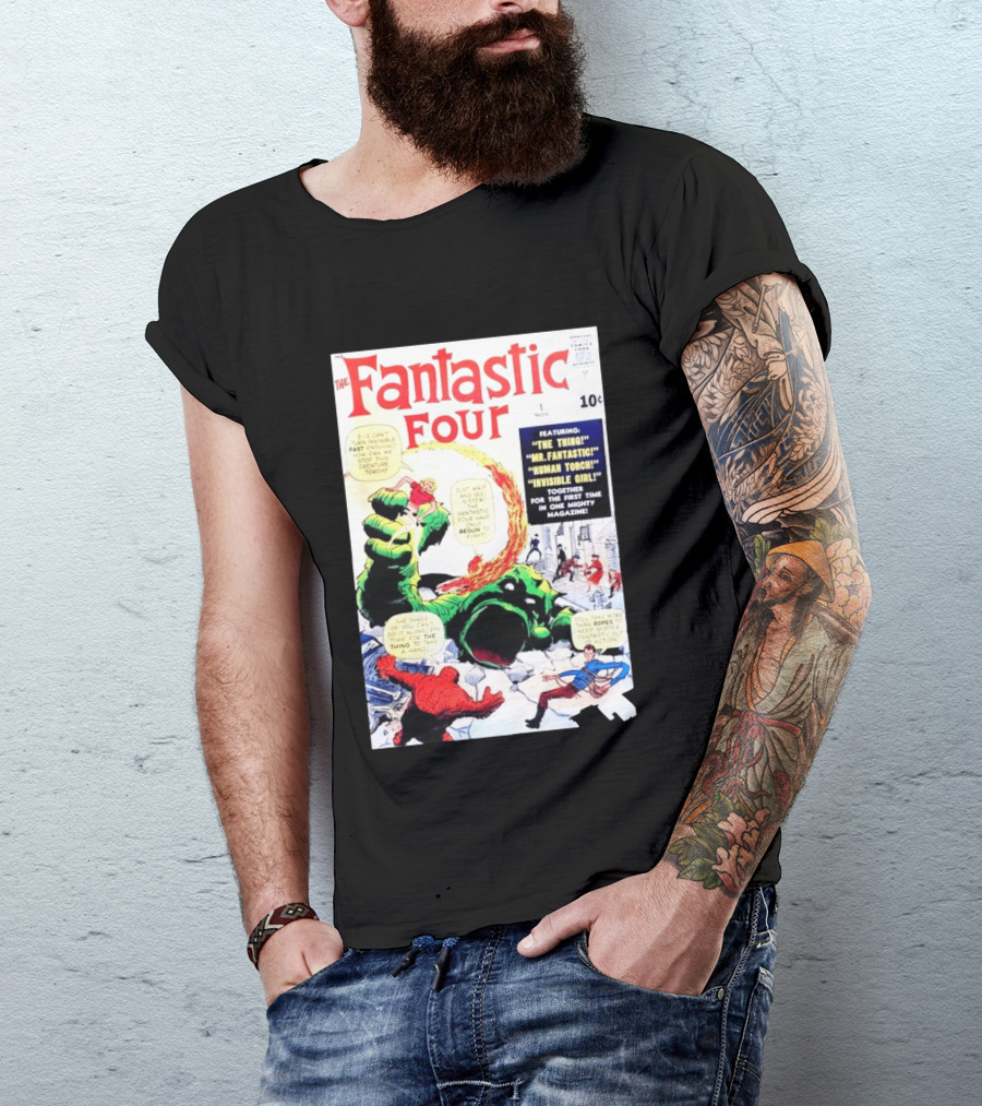 Fantastic Four #1 Nov 1961 Marvel Comics The Thing Mr. Fantastic Human Torch Invisible Girl Classic Cover T-Shirt