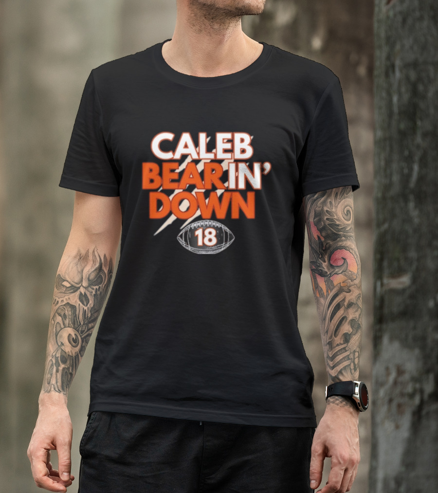 Caleb Bear In Down 18 Football Scratch Marks T-Shirt