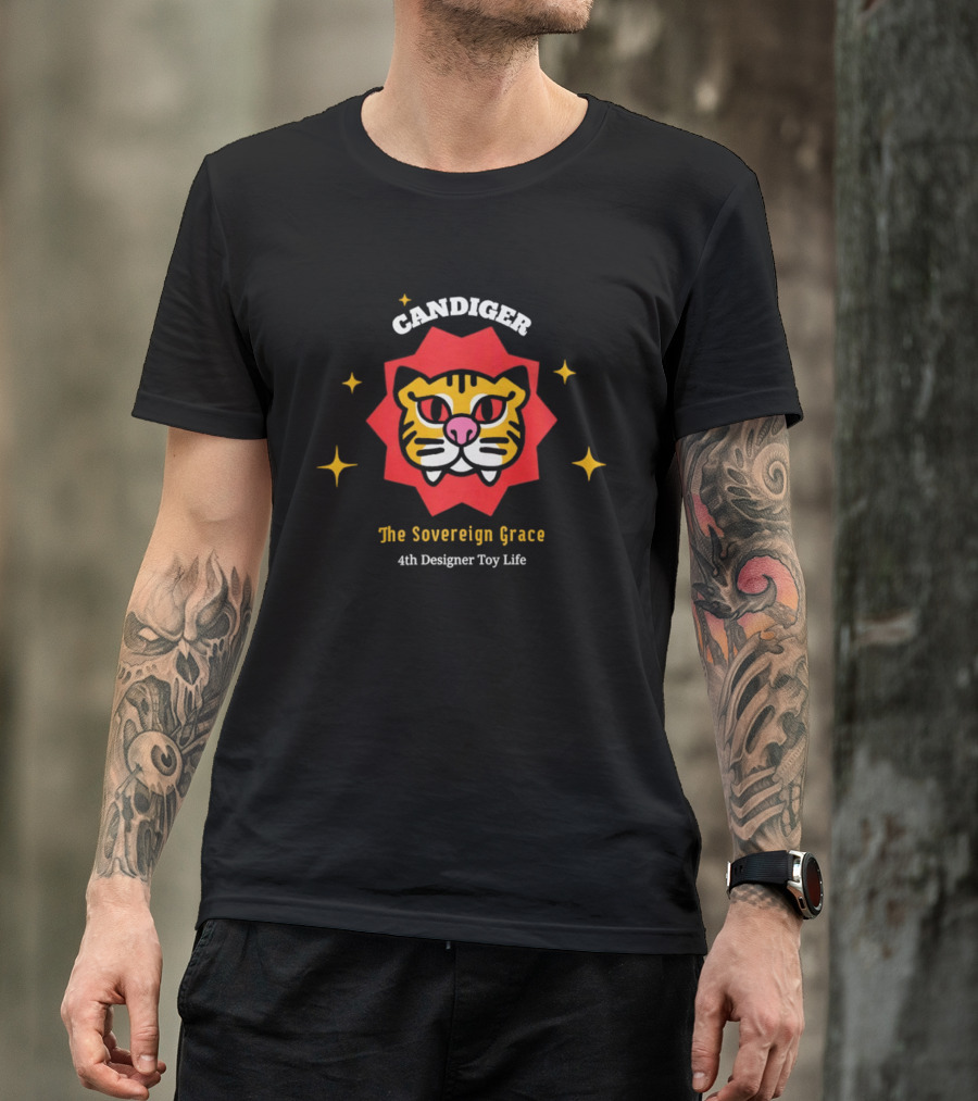 Candiger Sovereign Grace 4th Designer Toy Life Tiger Face T-Shirt