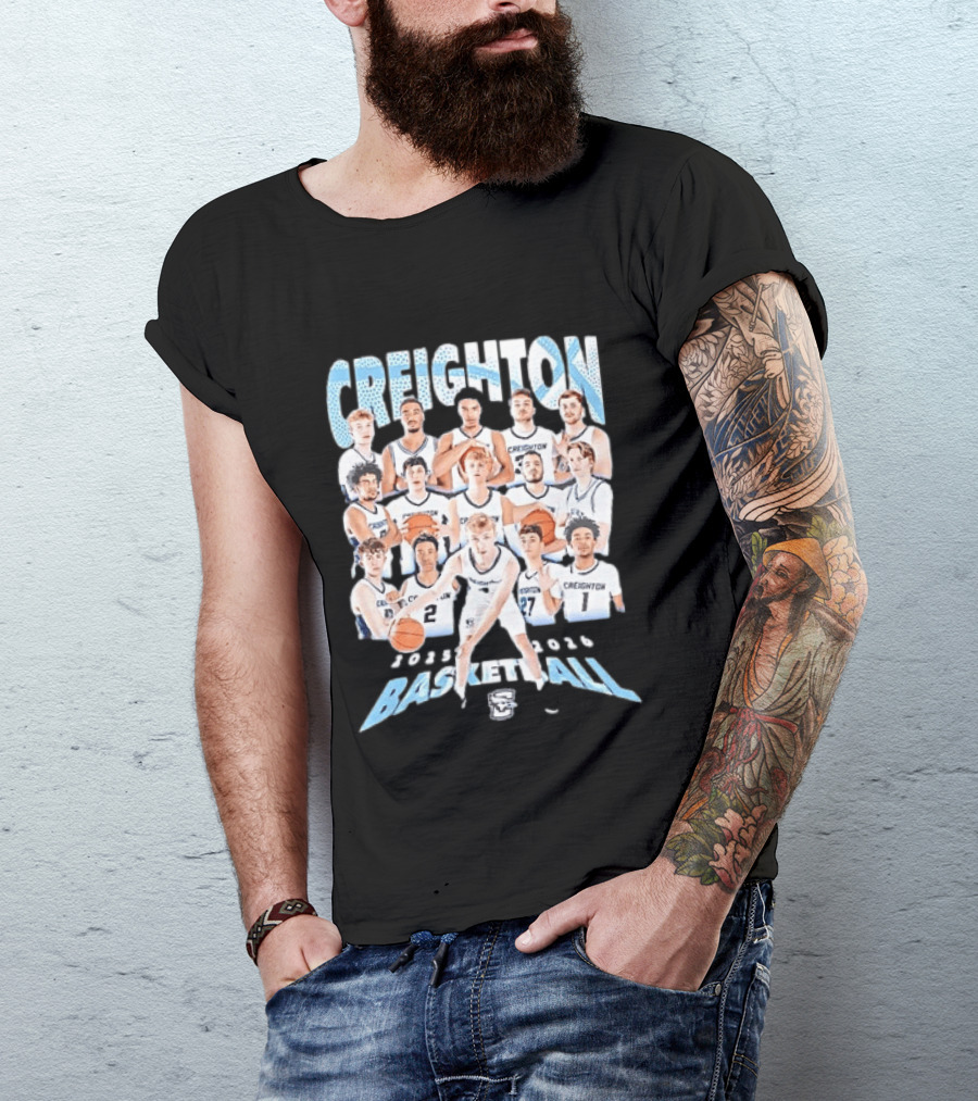 Creighton 2026 Basketball Team Players Roster T-Shirt