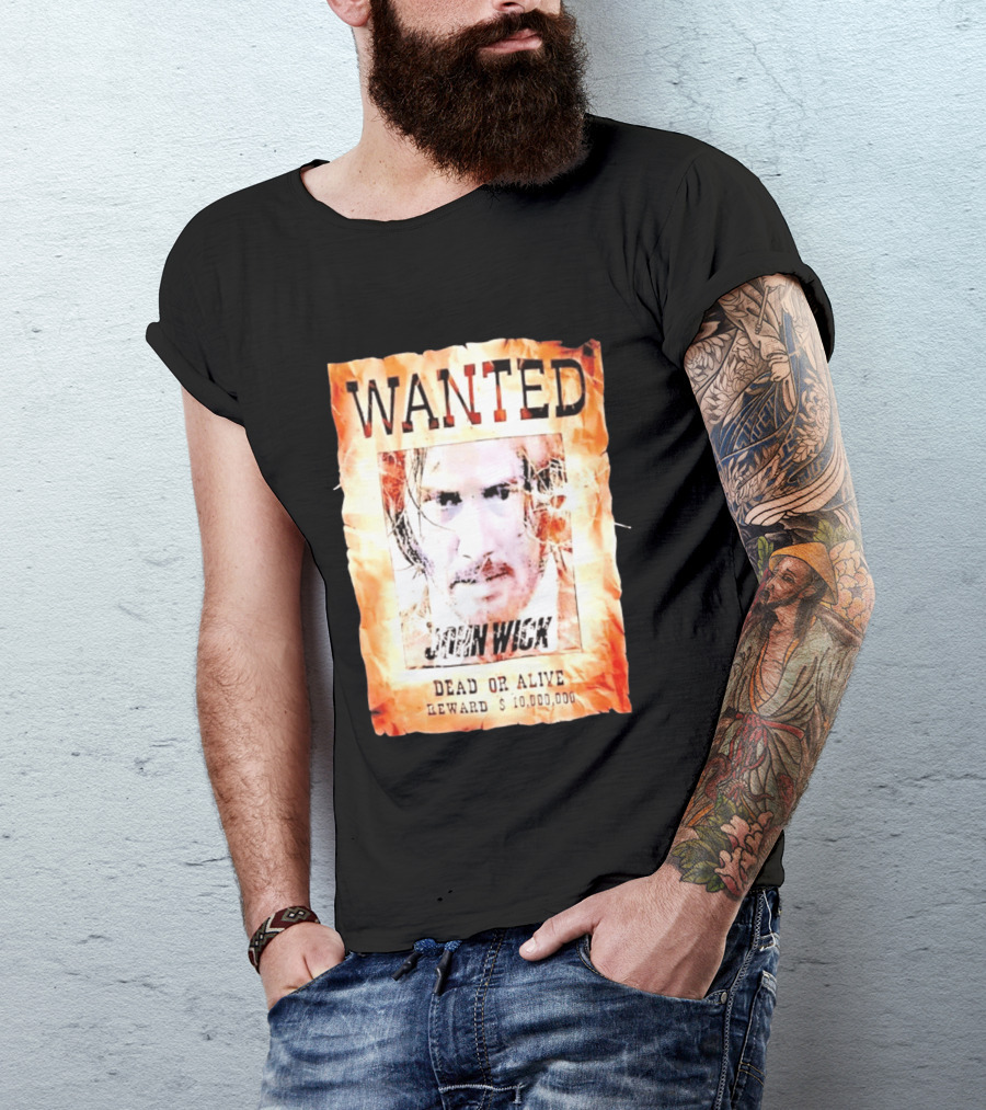 Wanted John Wick Dead Or Alive Reward 10 Million Dollars T-Shirt