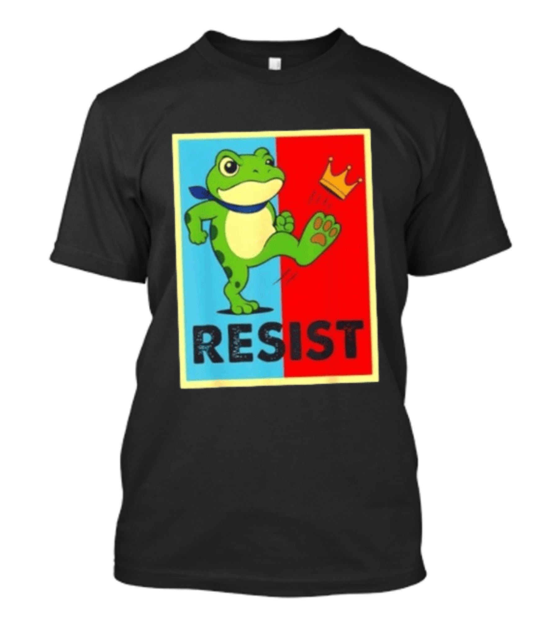 Resist Frog Kicking Crown Icon No Kings T-Shirt