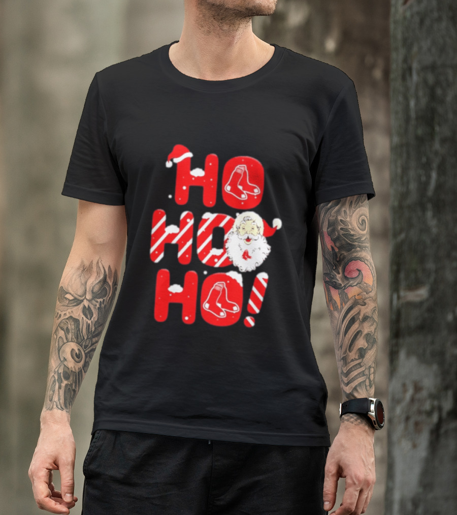 Boston Red Sox Santa Claus Ho Ho Ho Merry Christmas T-Shirt