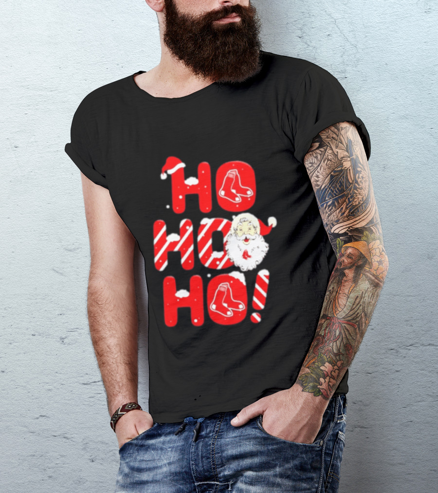 Boston Red Sox Santa Claus Ho Ho Ho Merry Christmas T-Shirt