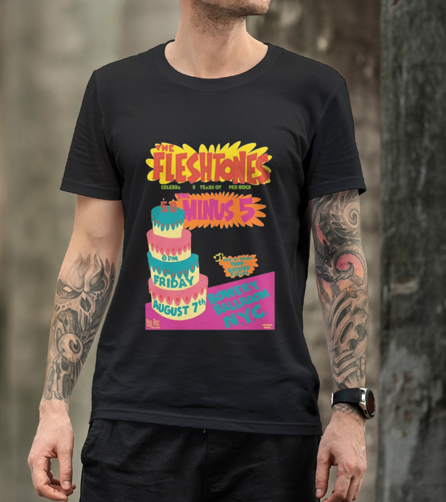 The Fleshtones And The Minus 5 Bowery Ballroom NYC August 7 Todd Gayford Fellers 2026 T-Shirt