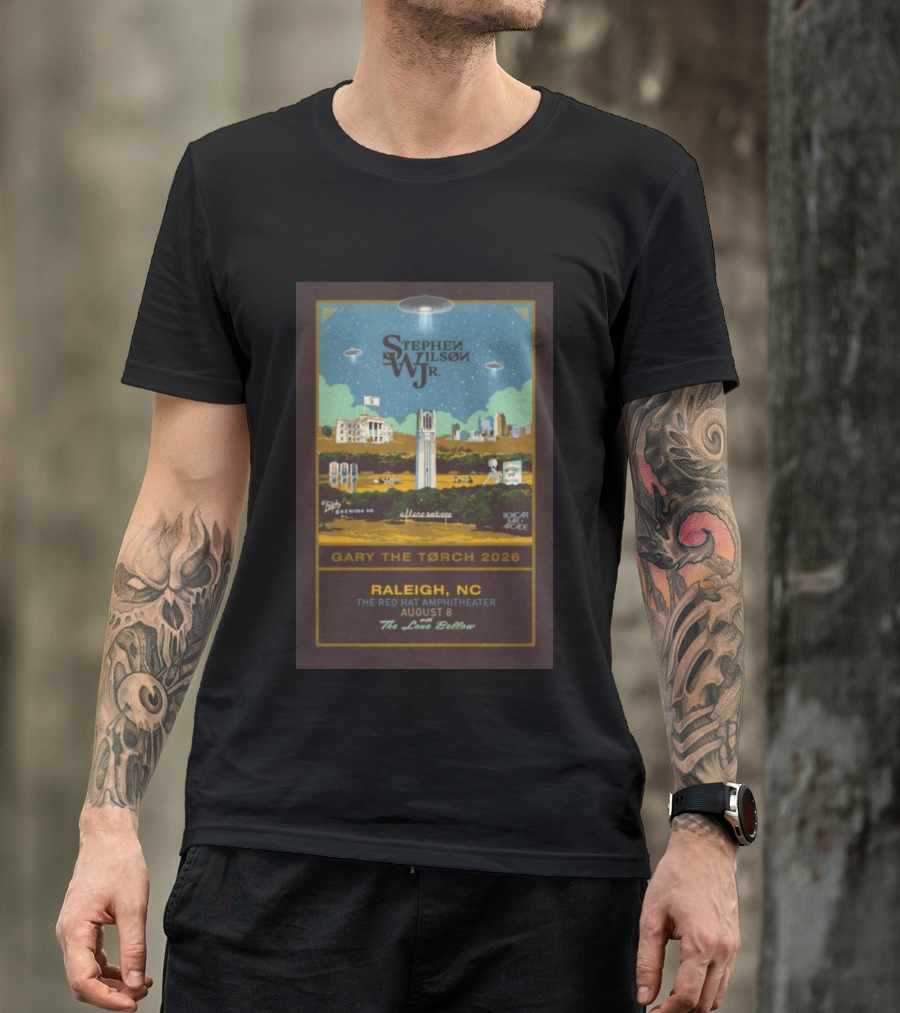 Stephen Wilson JR. Gary The Torch 2026 Raleigh NC Red Hat Amphitheater August 8 The Love Below T-Shirt