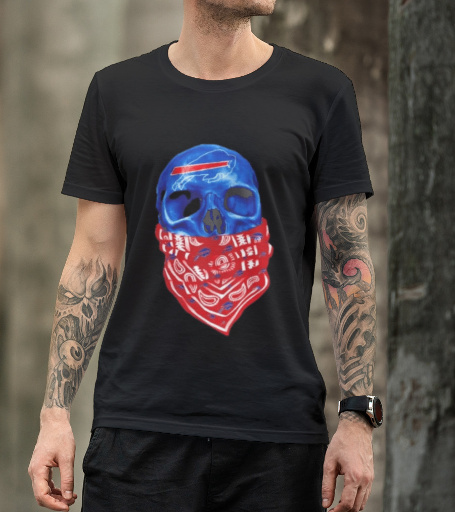 Outlaw Skull Gang Buffalo Bills Bandana Face Covering Trend T-Shirt