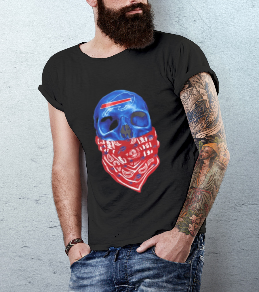 Outlaw Skull Gang Buffalo Bills Bandana Face Covering Trend T-Shirt