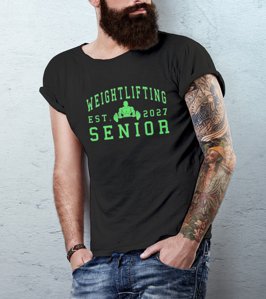 Weightlifting Senior Est 2027 Bodybuilding Gym Essentials T-Shirt