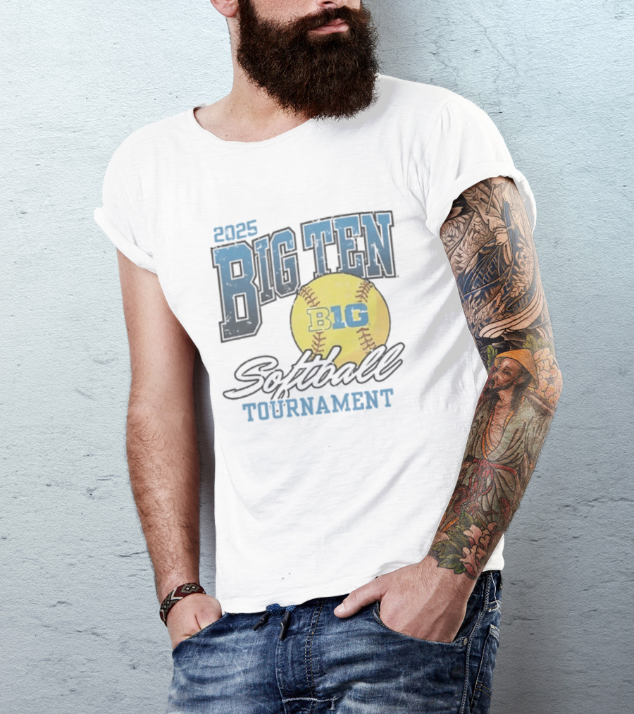 2025 Big Ten Softball Tournament B1G Yellow Softball T-Shirt