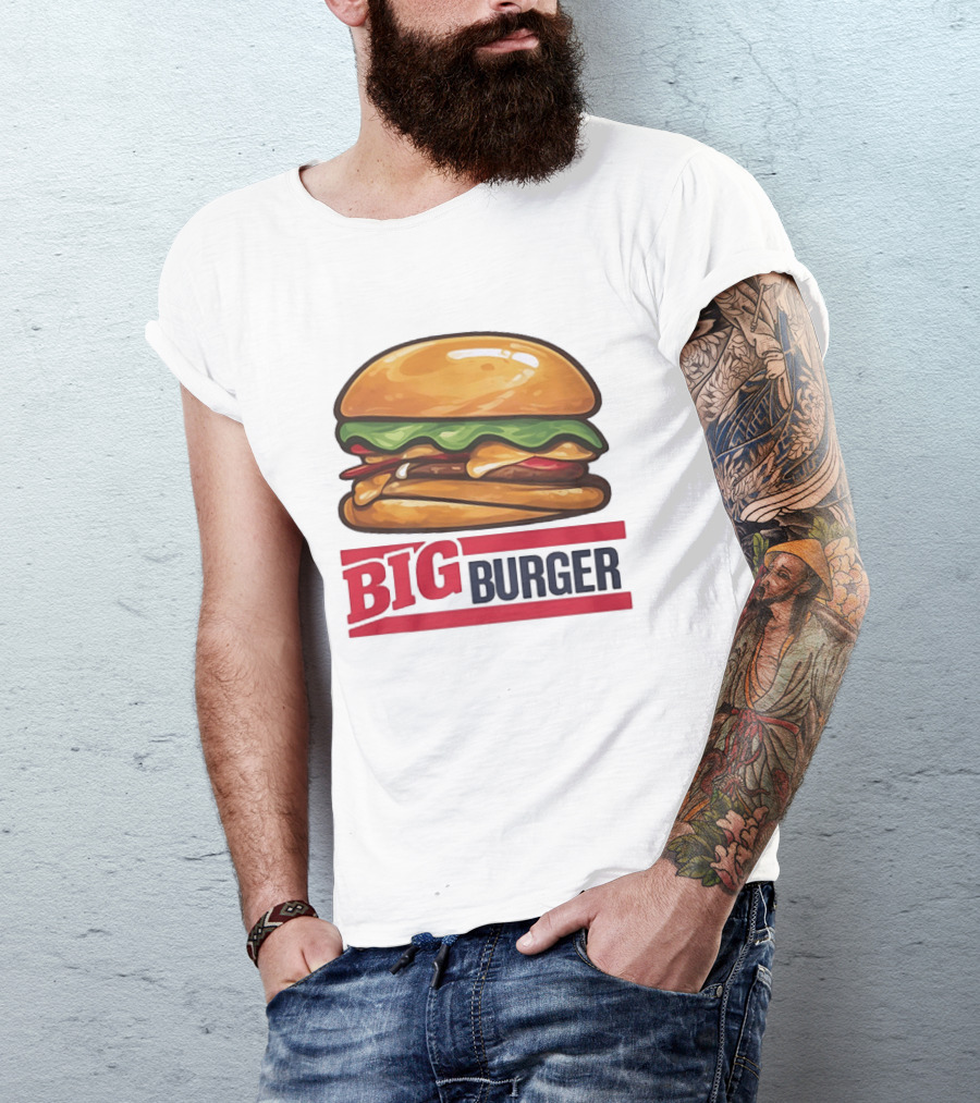 Big Burger Cheeseburger Fast Food Hamburger T-Shirt