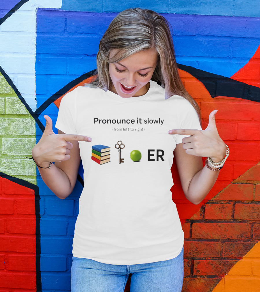 Pronounce It Slowly Books Key Lime ER Puzzle T-Shirt