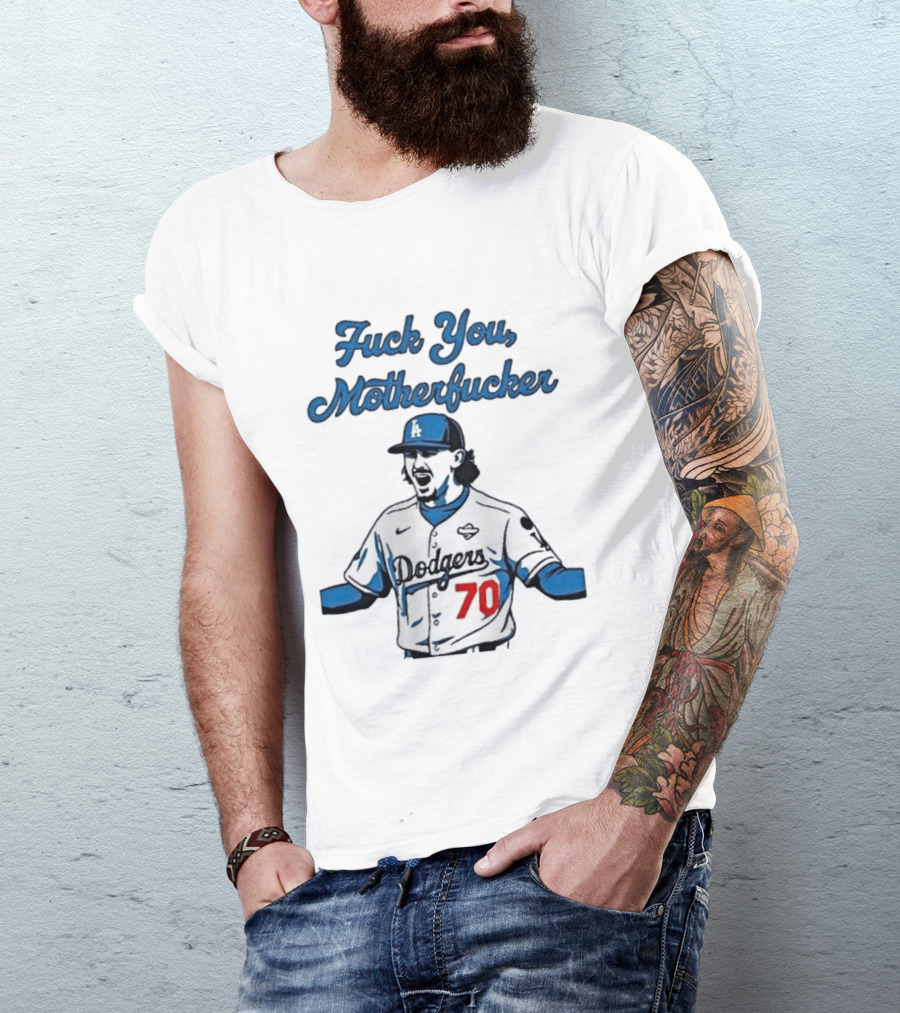 La Dodgers Justin Wrobleski 70 Baseball T-Shirt