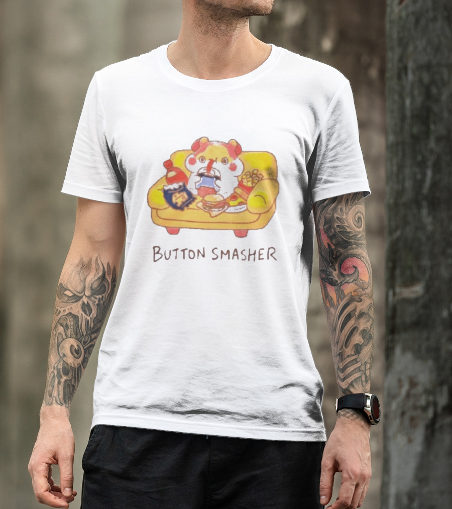 Classic Muffin Corner Muffinmaru Button Smasher Couch Potato Gamer Snack Time T-Shirt